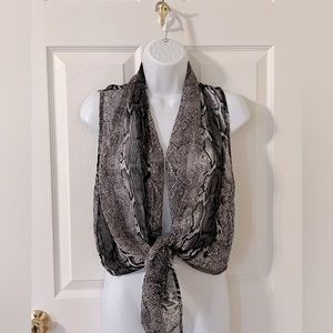 Black/Grey Sheer - Snake Print Cover up/Blouse - Medium